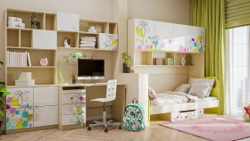 Детская комната Флёр (Белый/корпус Клен) в Вилюйске - vilyujsk.katalogmebeli.com | фото 1