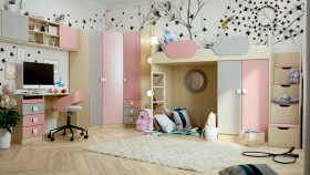 Детская комната Грэйси (Розовый/Серый/корпус Клен) в Вилюйске - vilyujsk.katalogmebeli.com | фото
