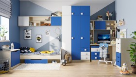 Детская комната Скай (Синий/Белый/корпус Клен) в Вилюйске - vilyujsk.katalogmebeli.com | фото