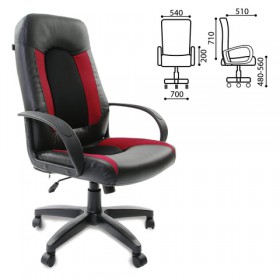 Кресло офисное BRABIX Strike EX-525 (черно-красный) в Вилюйске - vilyujsk.katalogmebeli.com | фото