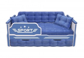Кровать 170 серии Спорт 1 ящик 85 Синий (подушки) в Вилюйске - vilyujsk.katalogmebeli.com | фото