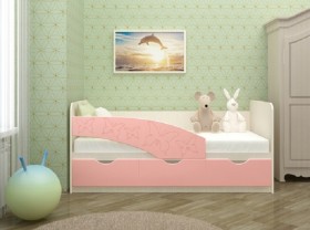 Кровать Бабочки 1,6м (Розовый металлик) в Вилюйске - vilyujsk.katalogmebeli.com | фото 1