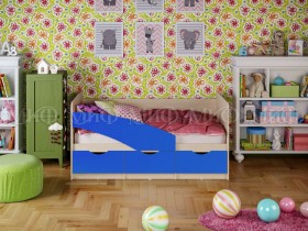 Кровать Бабочки 1,8м (Синий матовый) в Вилюйске - vilyujsk.katalogmebeli.com | фото
