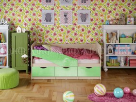 Кровать Бабочки 2,0м (Салатовый металлик) в Вилюйске - vilyujsk.katalogmebeli.com | фото