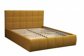 Кровать "Диана" ш. 1400 (Н=1010мм) (жаккард горчица) в Вилюйске - vilyujsk.katalogmebeli.com | фото
