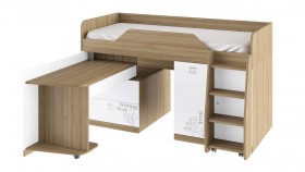 Кровать комбинированная «Оксфорд» (Ривьера/Белый с рисунком) в Вилюйске - vilyujsk.katalogmebeli.com | фото 3