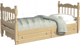 Кровать одинарная Аленка из массива сосны 800*1890 Сосна в Вилюйске - vilyujsk.katalogmebeli.com | фото
