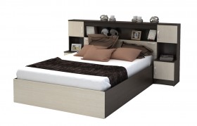 Кровать с прикроватным блоком КР 552 Спальня Basya (венге/белфорт) в Вилюйске - vilyujsk.katalogmebeli.com | фото