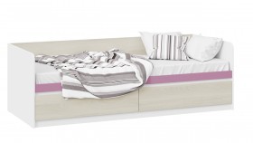 Кровать «Сканди» с 2 ящиками Дуб Гарден/Белый/Лиловый в Вилюйске - vilyujsk.katalogmebeli.com | фото