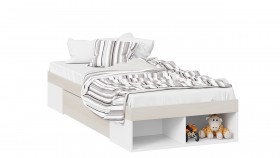 Кровать «Сканди» с ящиком Дуб Гарден/Белый в Вилюйске - vilyujsk.katalogmebeli.com | фото