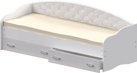 Кровать Софа-8 с мягкой спинкой (900х1900) Белый в Вилюйске - vilyujsk.katalogmebeli.com | фото