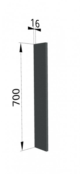 Панель торцевая ПТ 400 Квадро (для шкафа торцевого верхнего) Железо в Вилюйске - vilyujsk.katalogmebeli.com | фото