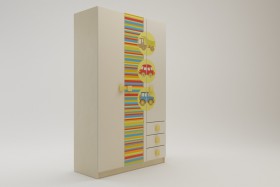 Шкаф 3-х створчатый с ящиками Клаксон (Бежевый/корпус Клен) в Вилюйске - vilyujsk.katalogmebeli.com | фото
