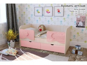 Соня Кровать детская 2 ящика 1.6 Розовый глянец в Вилюйске - vilyujsk.katalogmebeli.com | фото