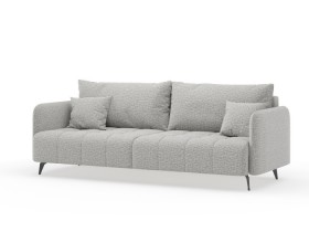 Валериан диван трёхместный прямой Светло-серый, ткань RICO FLEX 108 в Вилюйске - vilyujsk.katalogmebeli.com | фото